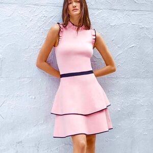 Parker Ryker Knit Pink & Black Ballerina Dress Emily in Paris Style